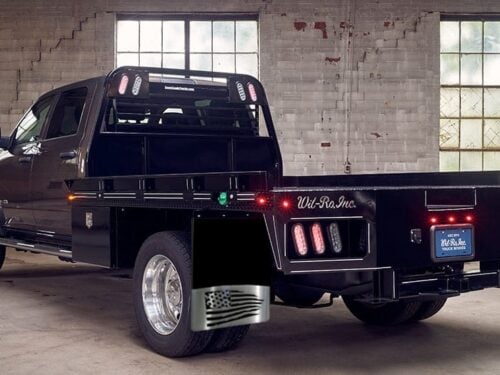 Semi-Truck Or Flatbed Truck Mud Flaps With Distressed American Flag Anchor Weights